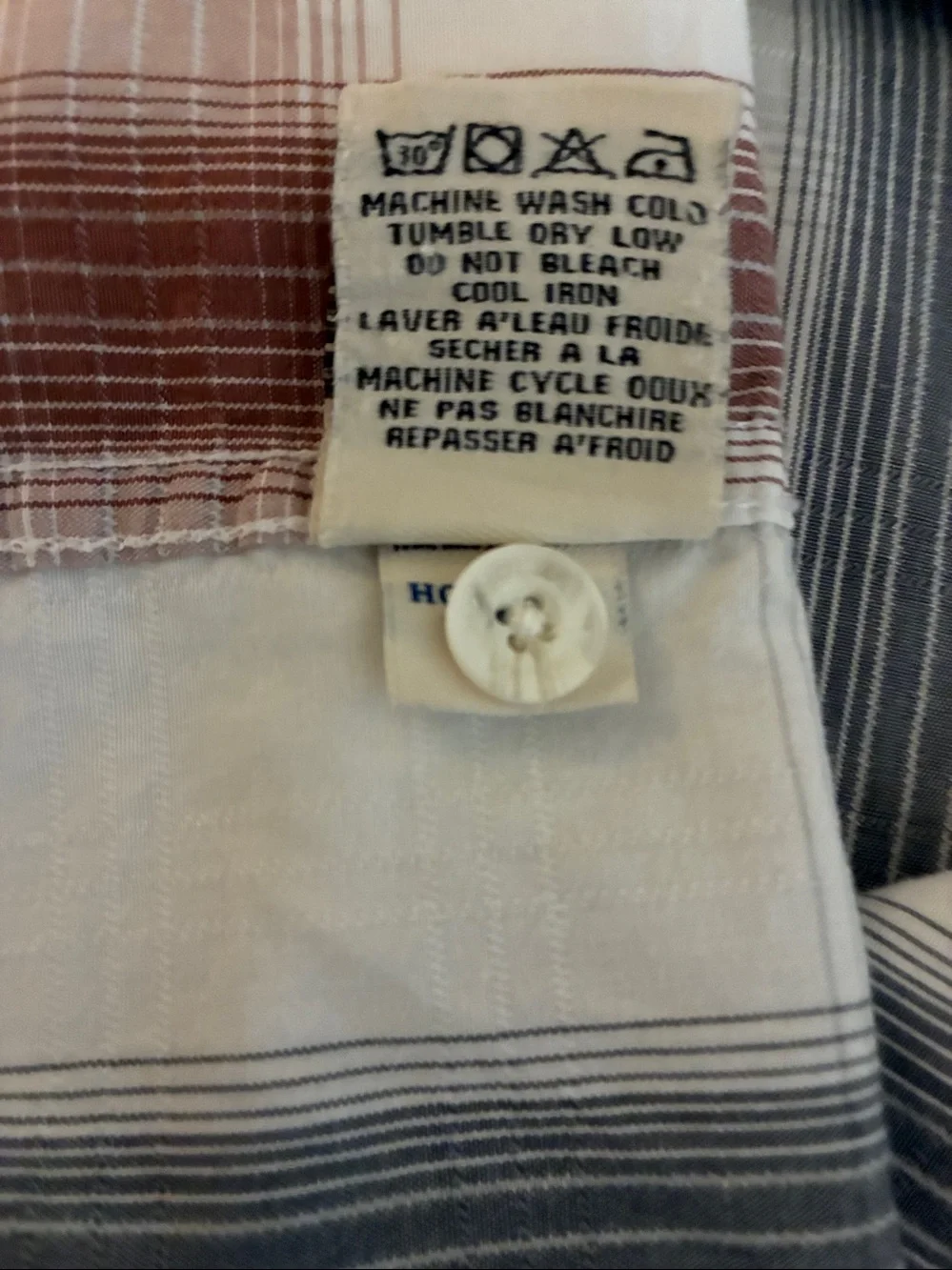 Men’s Honolua Short-Sleeve Plaid Button-Up Shirt - White with Red & Gray Stripes